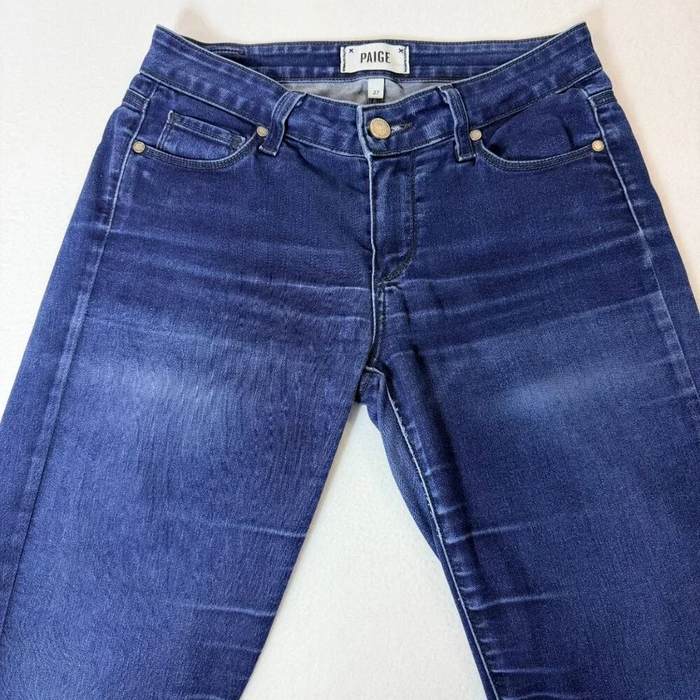 Paige Verdugo Ultra Skinny Womens Dark Wash Jeans Size 27 Mid-Rise Stretch Denim - Picture 7 of 15